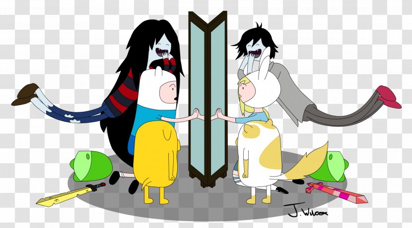 Adventure Time illustration, Marceline the Vampire Queen Finn the