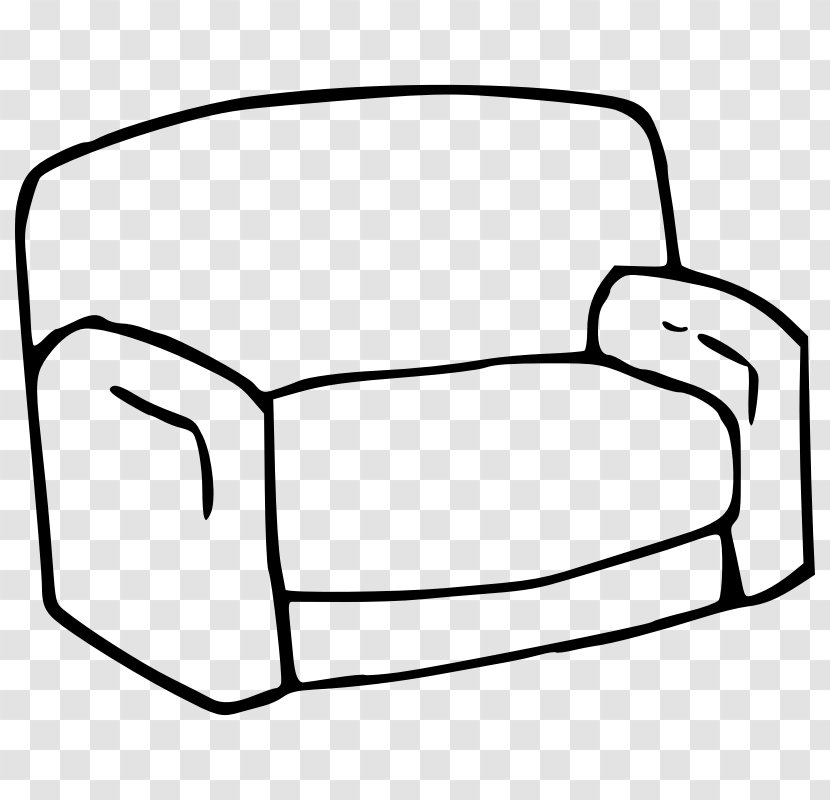 Couch Drawing Furniture Chair - Line Art Transparent PNG