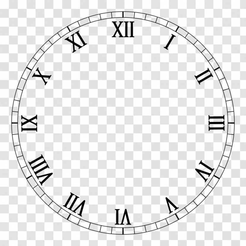 Clock Face Roman Numerals Numerical Digit - White Transparent PNG