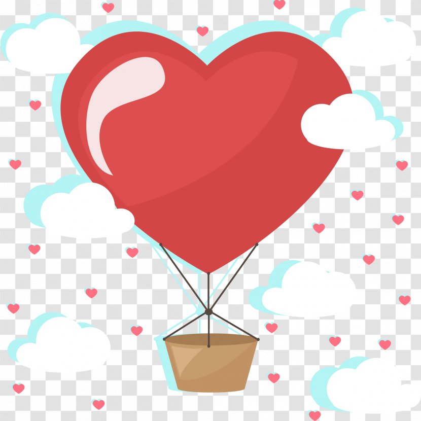 Euclidean Vector Balloon - Heart - Clouds With Balloons Transparent PNG