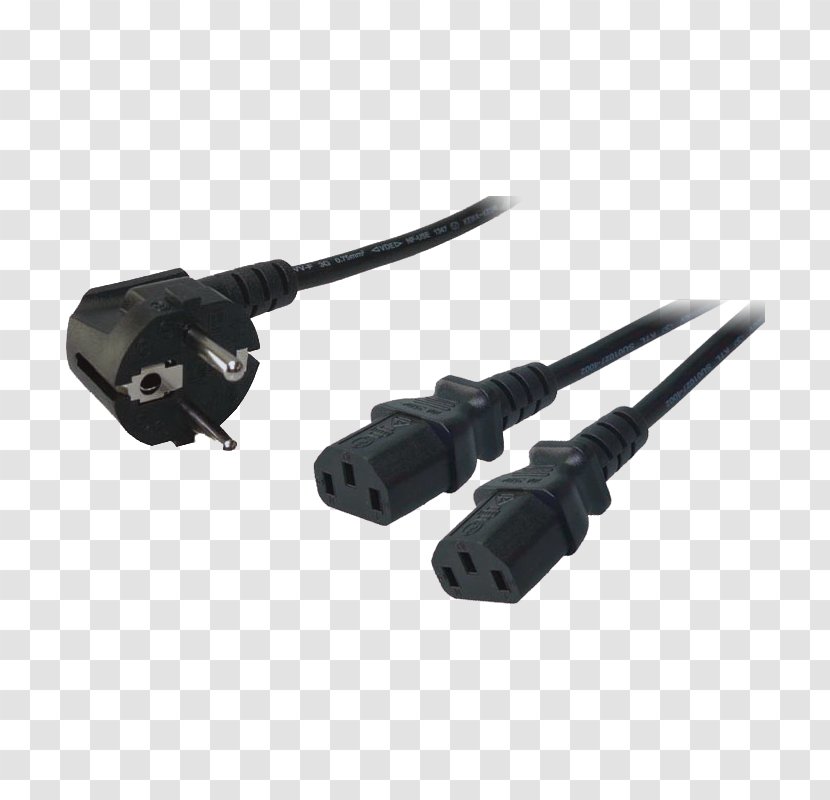 IEC 60320 Electrical Cable Power Cord Schuko - Printer Transparent PNG