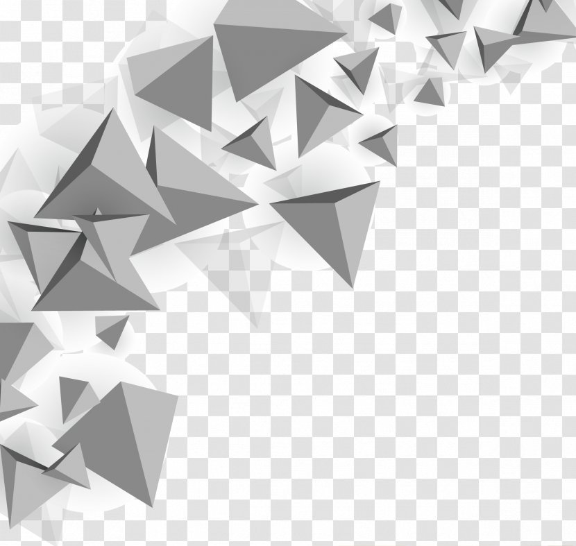 Triangle Polygon Mesh - Monochrome Photography - Vector Cartoon Material Transparent PNG