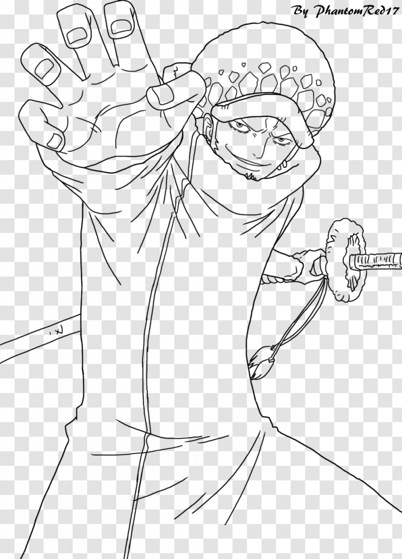 Line Art Trafalgar D. Water Law Drawing DeviantArt - Frame - ZORO Transparent PNG