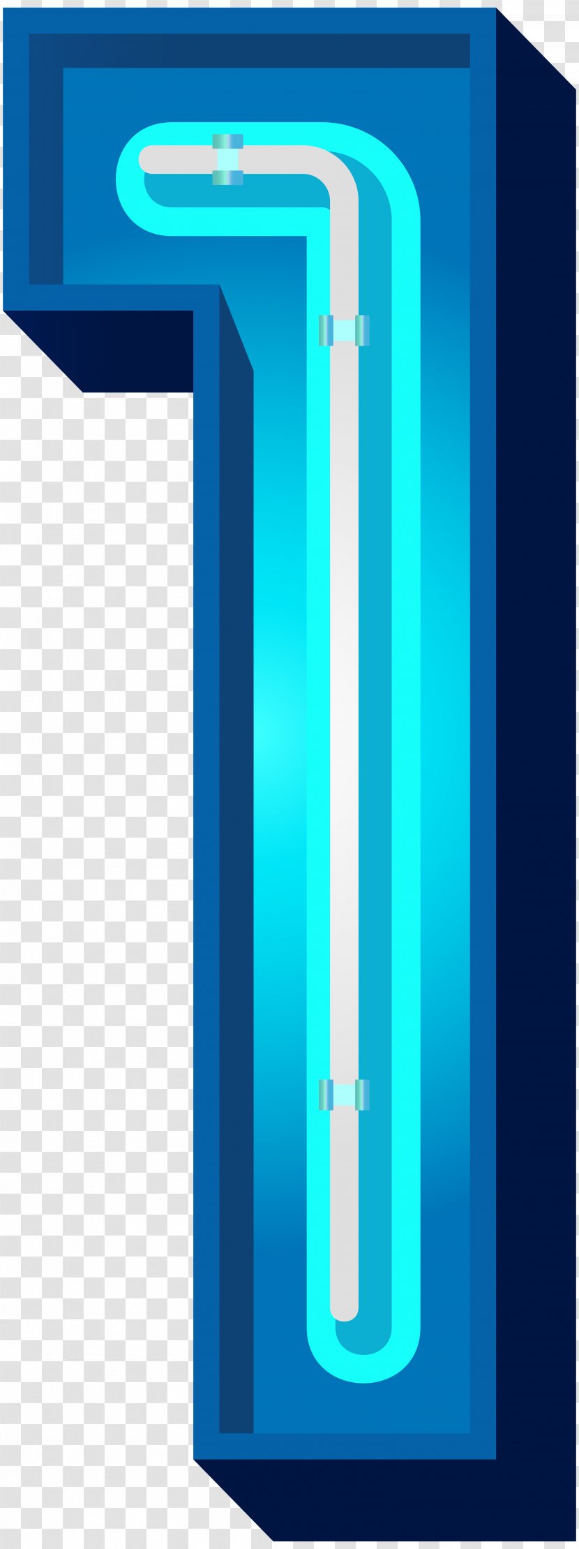 Number Clip Art - Idea - One Blue Neon Image Transparent PNG