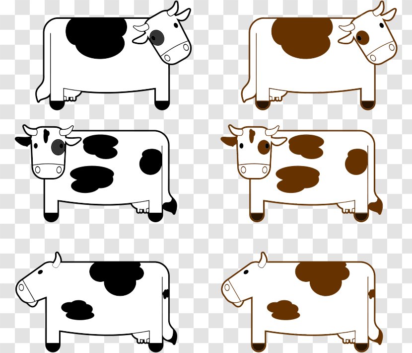 Taurine Cattle Black And White Clip Art - Furniture - Brown Cow Transparent PNG