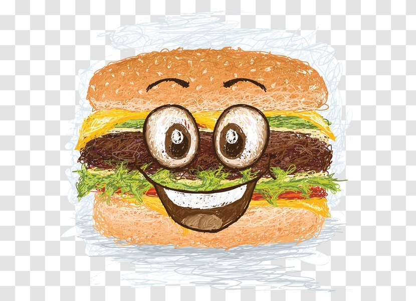 Hamburger Cheeseburger Fast Food Patty - Royaltyfree - Sketch Burger Transparent PNG