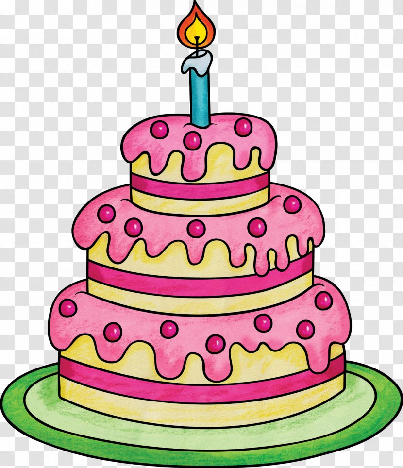Birthday Cake Frosting & Icing Torte - Pink Transparent PNG