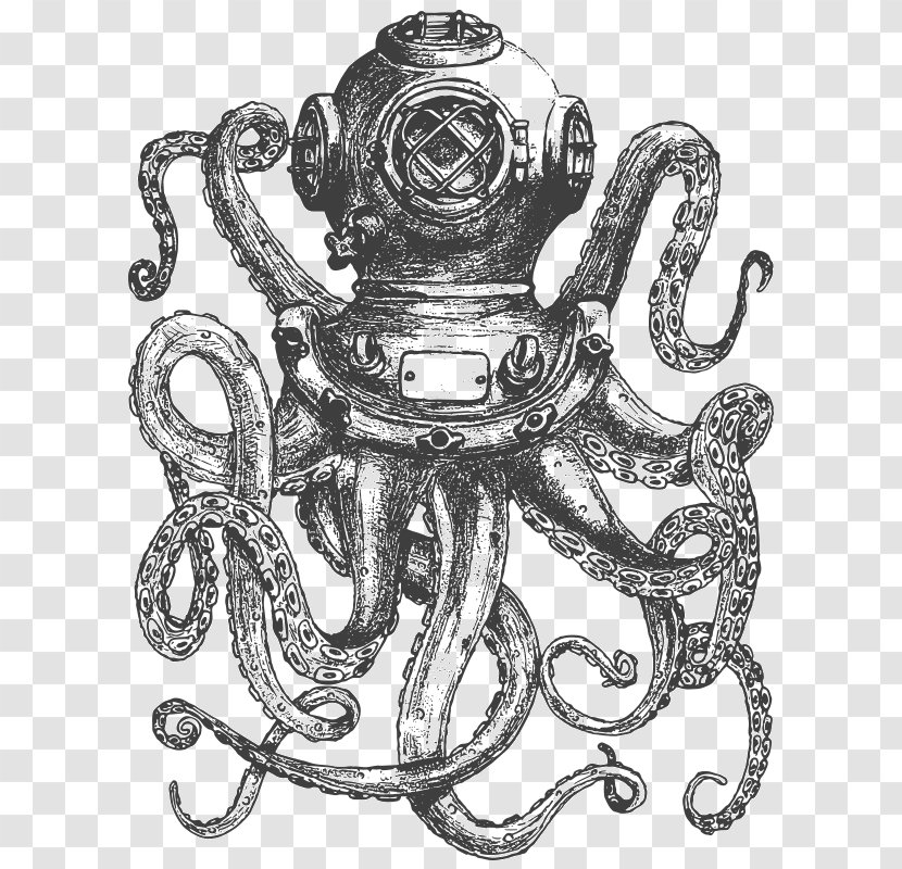Octopus Diving Helmet Royalty-free - Poster - Empty Nest Old Man Transparent PNG