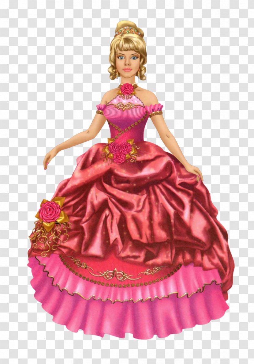 Fairy Tale Barbie Paper Doll - Magenta Transparent PNG