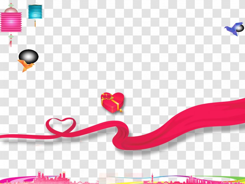 Colored Ribbon - Flower - Heart Transparent PNG