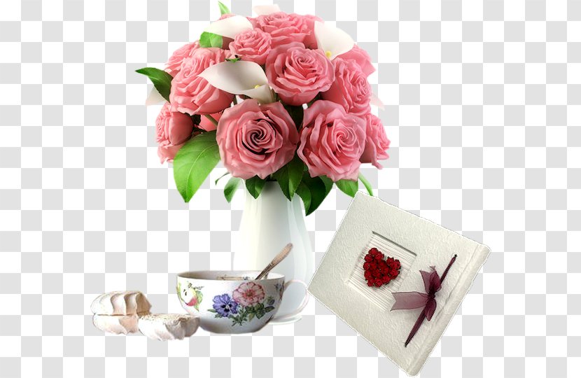 Garden Roses Vase - Pink Transparent PNG