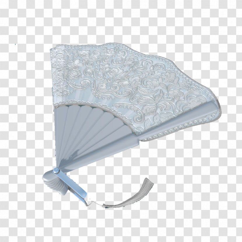 Hand Fan White Pattern - Blue - Japanese Folding Transparent PNG
