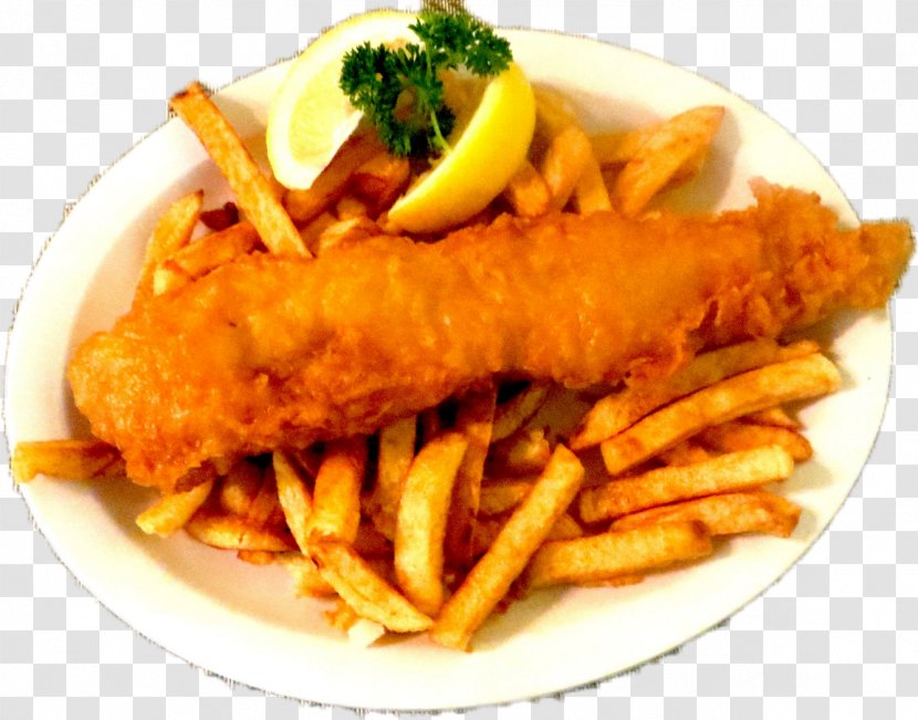 Fish And Chips Queen's & French Fries British Cuisine Take-out - Potato Wedges - Dinner Transparent PNG
