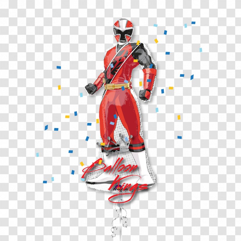 Red Ranger Mylar Balloon Birthday Children's Party - Power Rangers Megaforce Transparent PNG