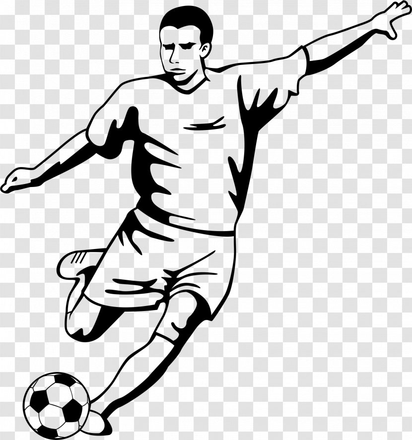 Stencil Football Player Sport Soccer - Footballer Transparent PNG