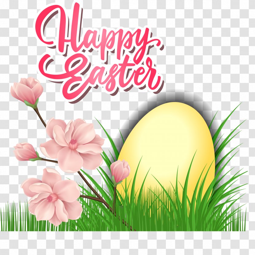 Easter Bunny Egg - Grass - Vector Hand-painted Transparent PNG