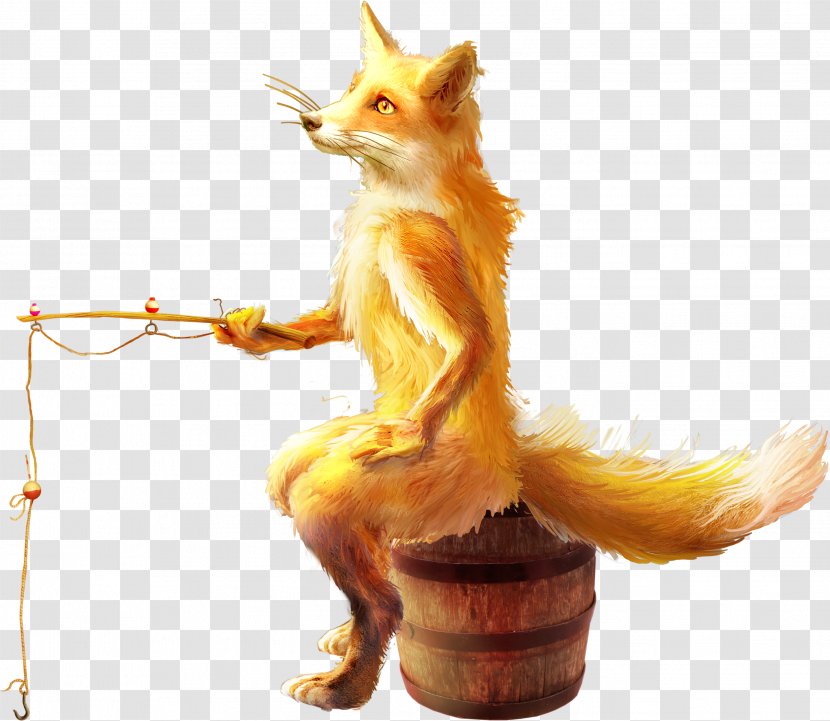 Red Fox Angling Illustration - Organism - Fishing Transparent PNG