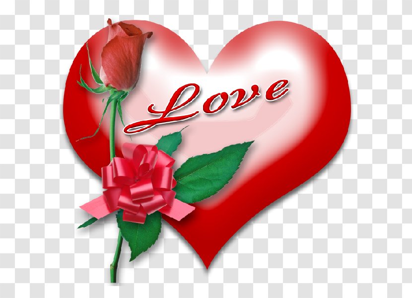 Love Rose Heart Flower - Valentine Clipart Transparent PNG