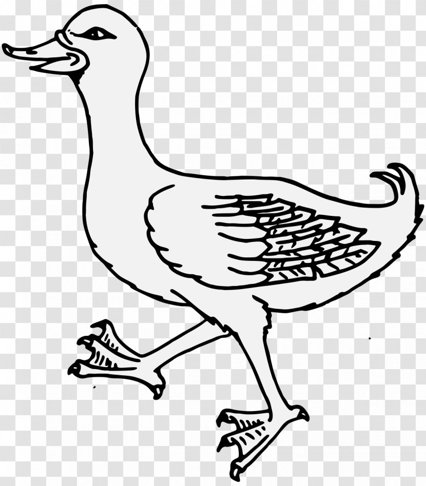 Duck Clip Art Goose - Black And White Transparent PNG