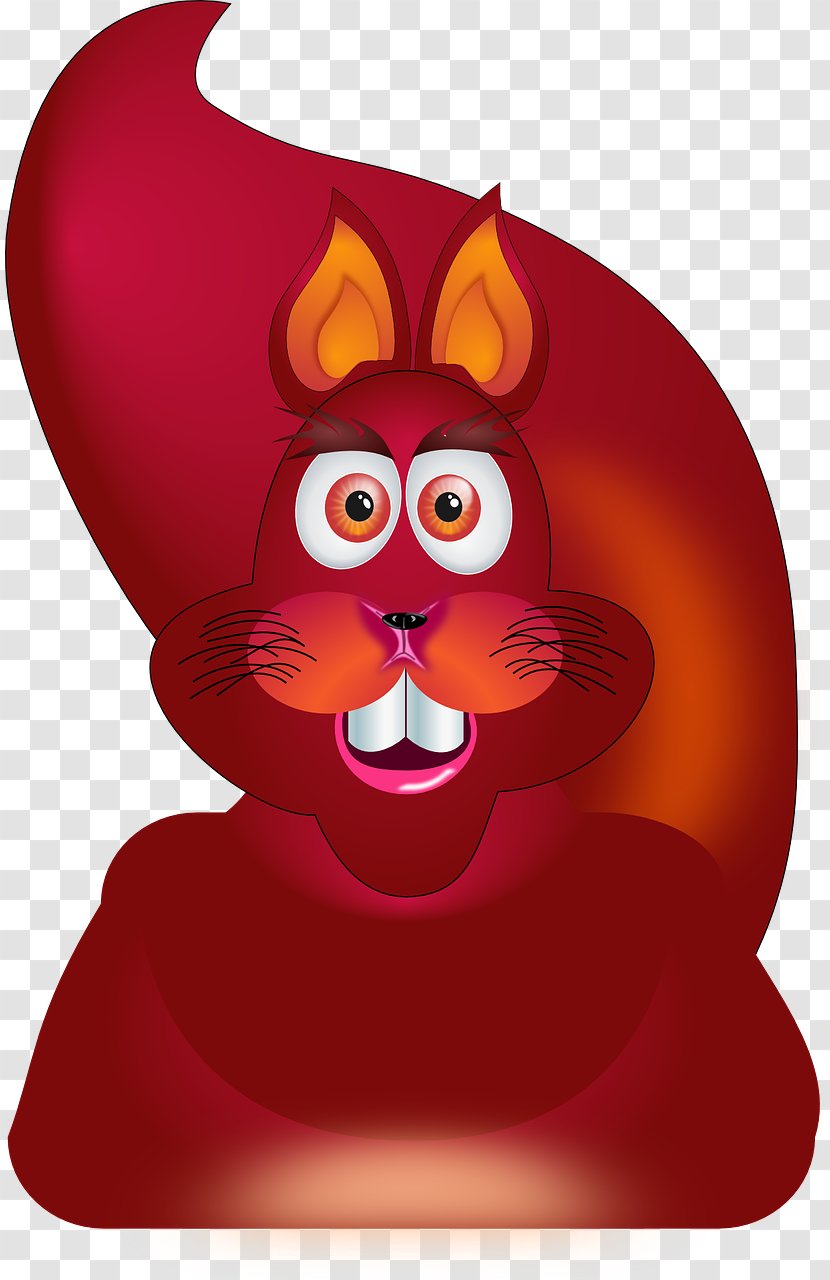 Red Squirrel Rodent Clip Art - Fictional Character - A Transparent PNG