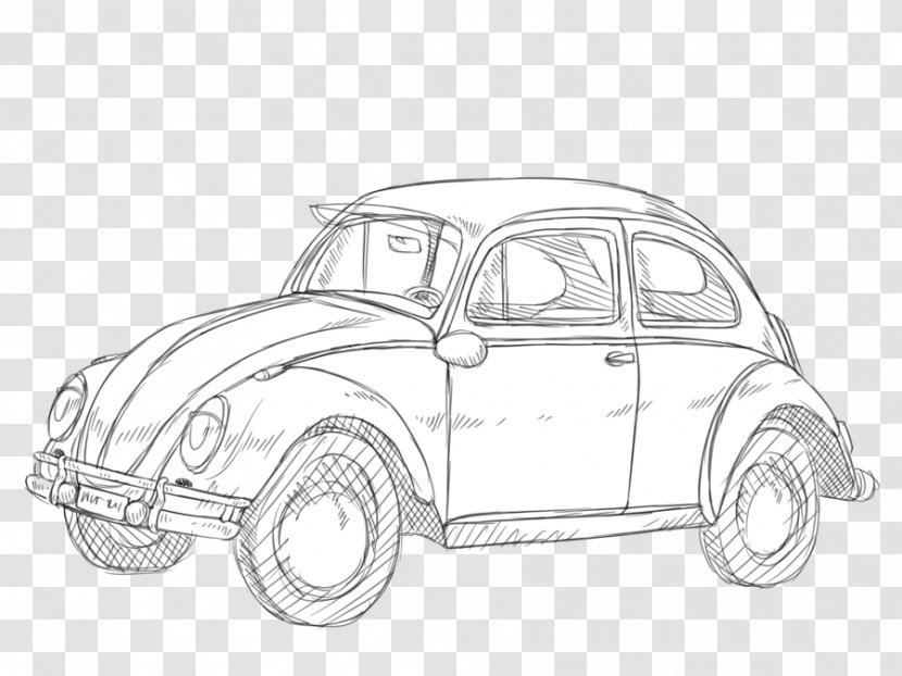 Volkswagen Beetle Vintage Car Automotive Design Sketch Transparent PNG