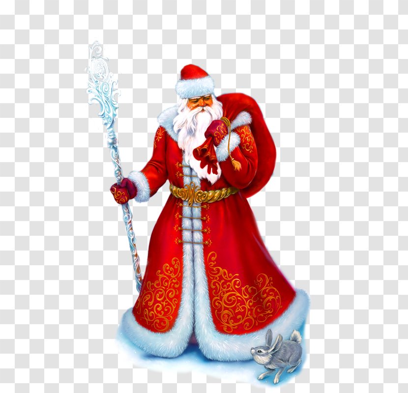 Ded Moroz Snegurochka Santa Claus Ziuzia Grandfather - Figurine Transparent PNG
