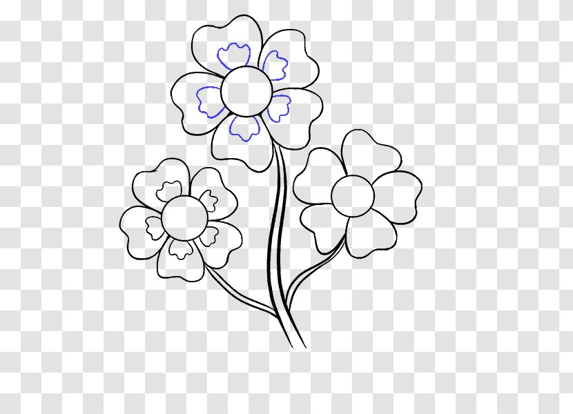Drawing Cartoon Sketch - Howto - Flower Transparent PNG