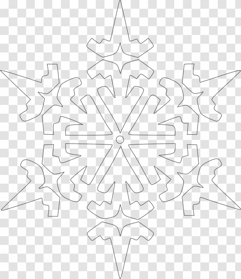 Symmetry Point Leaf Line Art Angle - White - Winter Snow Transparent PNG