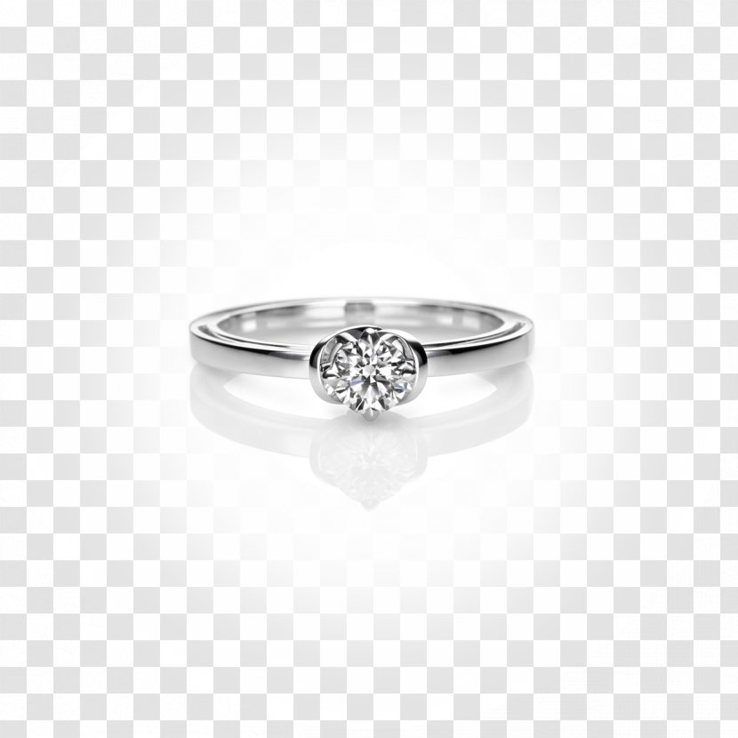 Wedding Ring Silver Body Jewellery - Solitaire Transparent PNG