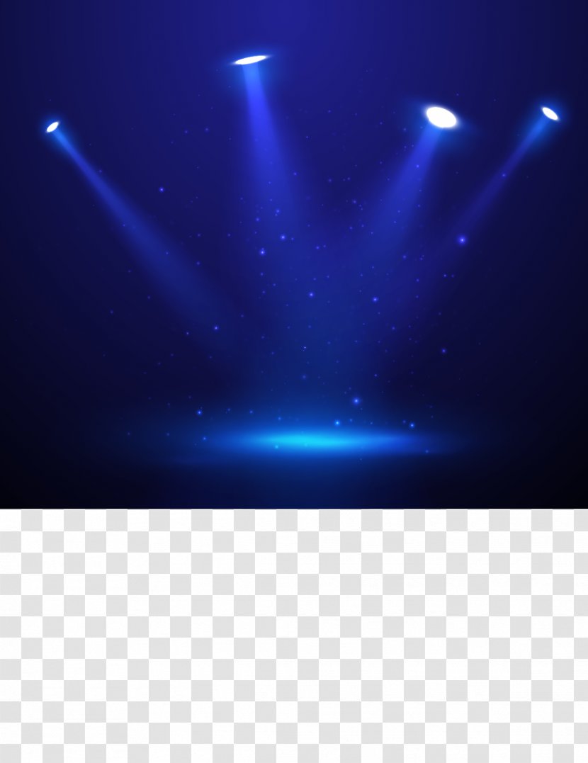 Spotlight Stage - Vector Fantasy Blue Lighting Transparent PNG