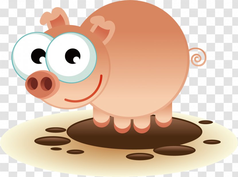 Domestic Pig Cartoon Clip Art - Flower - Material Transparent PNG