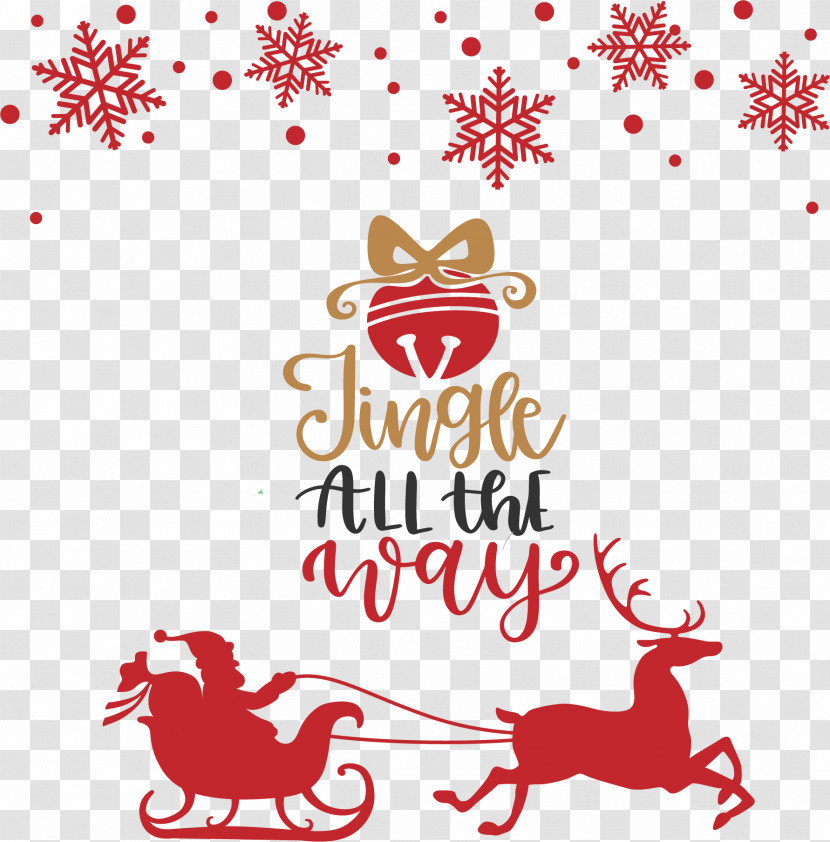 Jingle All The Way Merry Christmas Transparent PNG