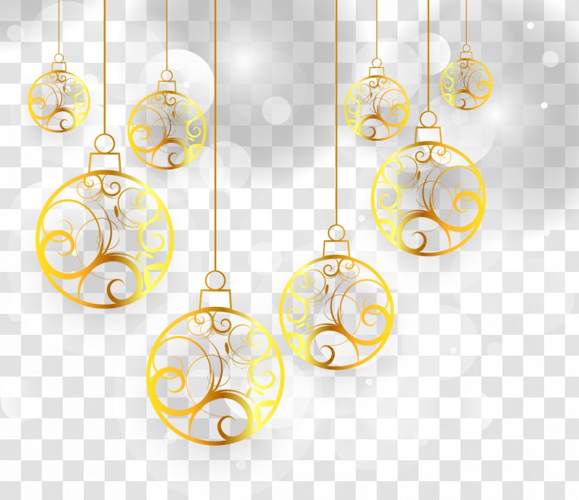 Christmas Clip Art - New Year S Day - Golden Decoration Vector Material Transparent PNG