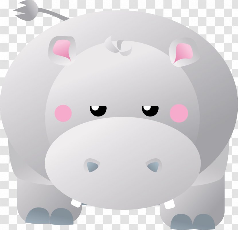 Hippopotamus Domestic Pig Rhinoceros Cartoon - Cute Hippo Cliparts Transparent PNG