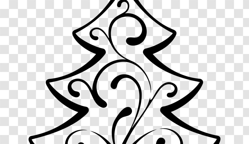 Christmas Tree Line Drawing - Fir - Coloring Book Visual Arts Transparent PNG