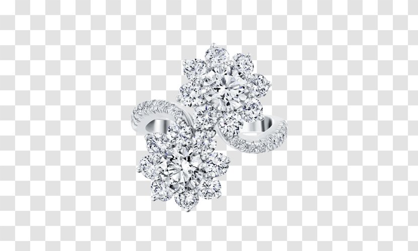 Earring Diamond Harry Winston, Inc. Jewellery - Charms Pendants - Platinum Safflower Three Dimensional Transparent PNG