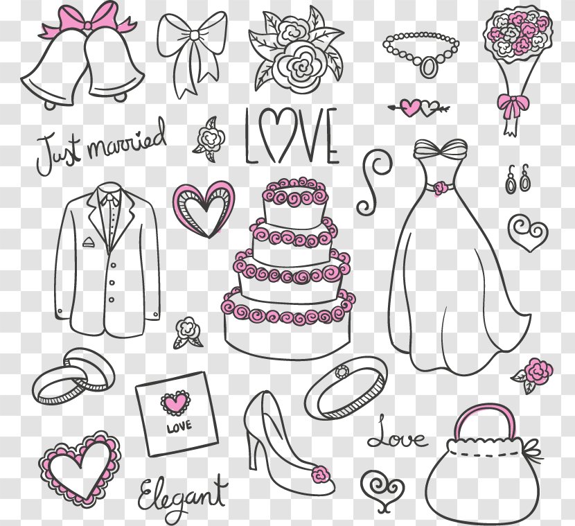 Wedding Dress Euclidean Vector Bride - Marriage - 23 Design Elements Material Transparent PNG