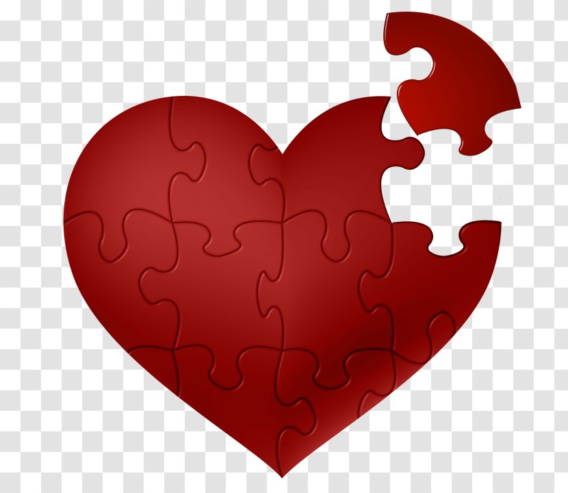 Love Romance - Cartoon - Heart Puzzle Transparent PNG
