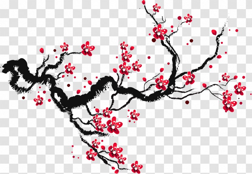 Cherry Blossom Drawing Paper Sketch - Heart - Ink Blossoms Transparent PNG