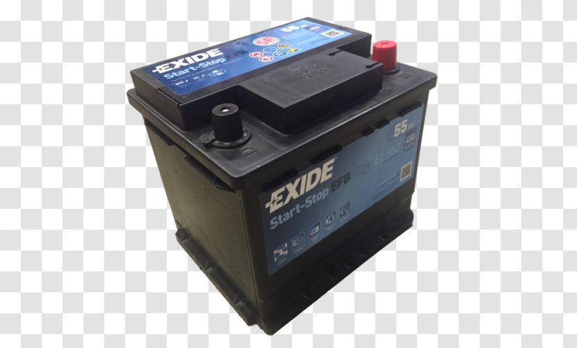 Car Automotive Battery Electric Exide Lead–acid - Start Stop Transparent PNG