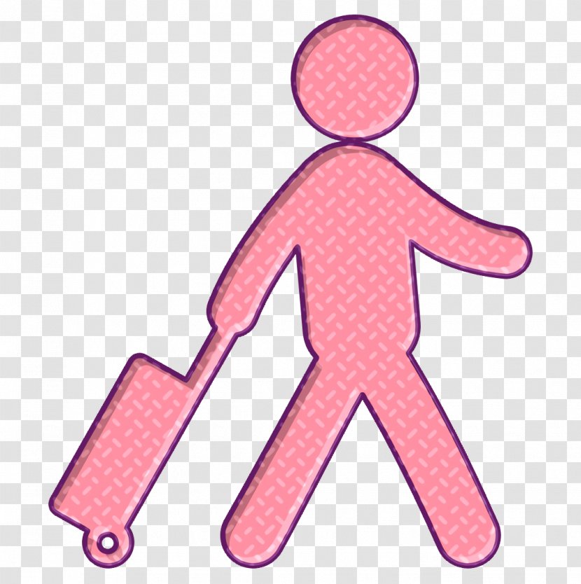 Humans Icon People Travel - Pink Traveler With A Suitcase Transparent PNG