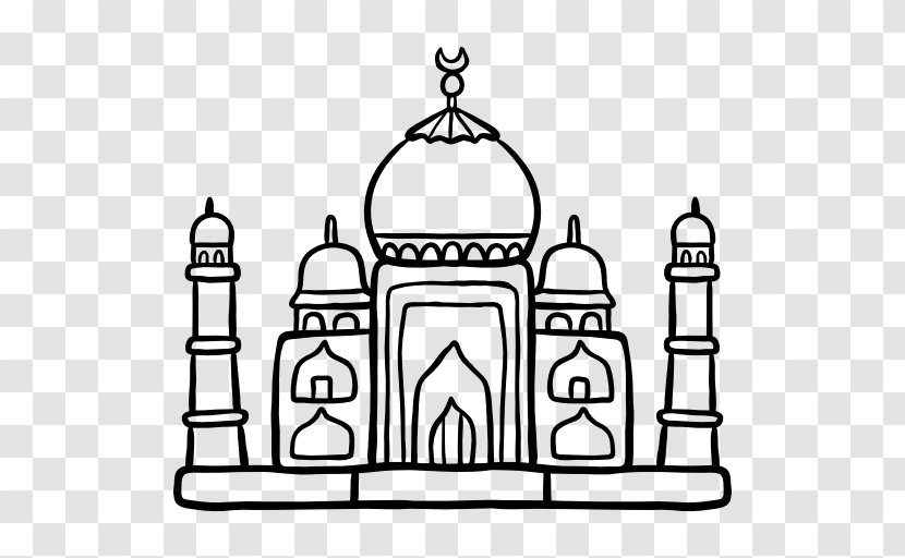 Taj Mahal - Line Art - Area Transparent PNG