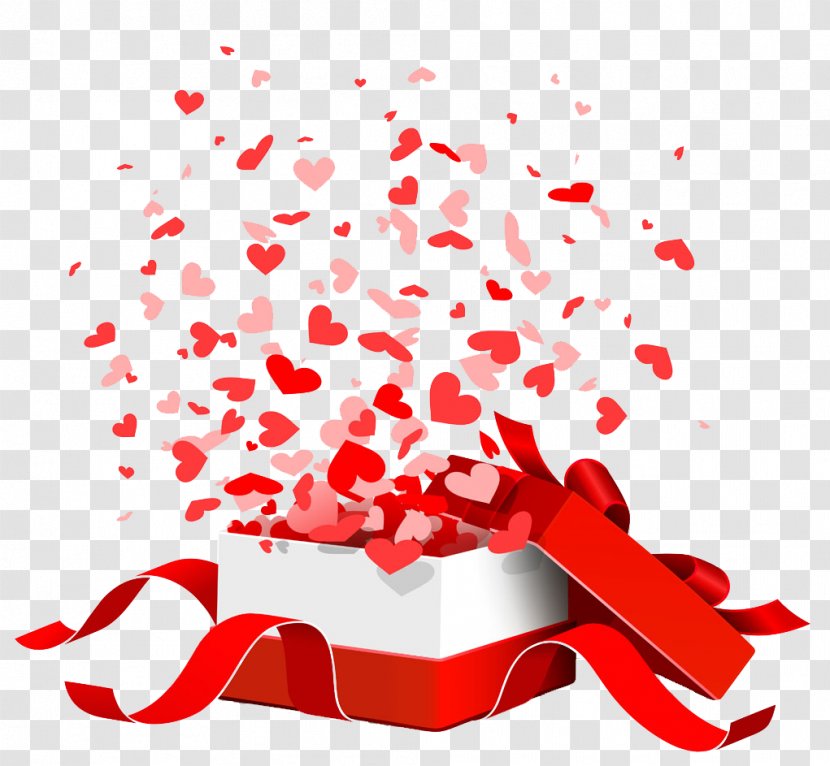 Heart Box Gift Royalty-free - Cartoon - Falling In Love Design Transparent PNG