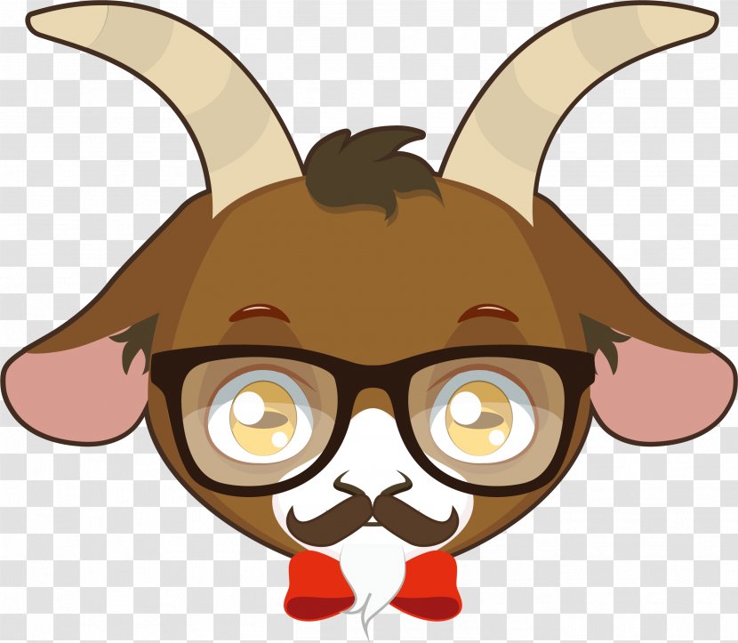 Goat Photography Drawing Illustration - Moustache - Vector Hand-painted Cute Transparent PNG