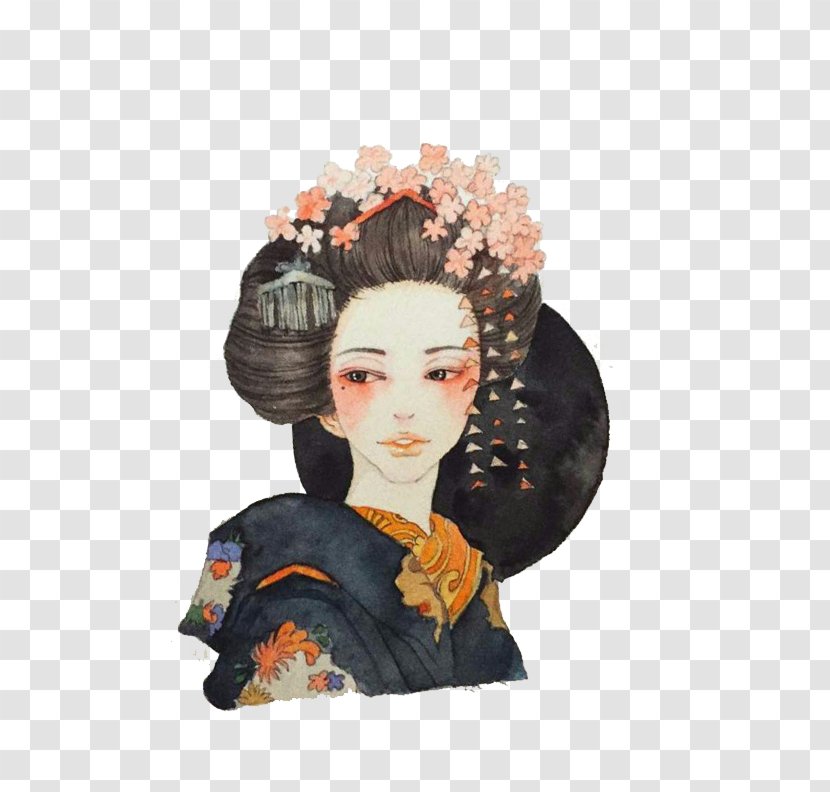 Japan Kimono Woman - Pull Material Free Transparent PNG