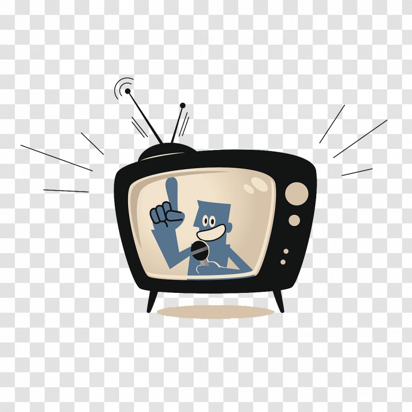 Television Show Presenter Illustration - The Host In A Cartoon TV Set Transparent PNG