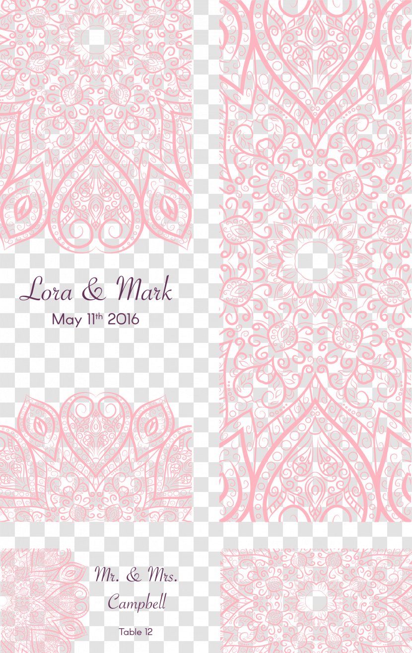 Visual Arts Pink Pattern - Romantic Wedding Invitation Transparent PNG