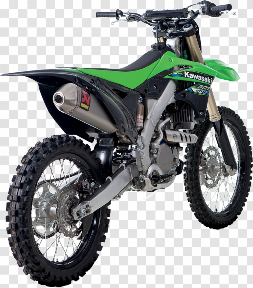 Tire Exhaust System Motocross Kawasaki KX250F Motorcycle - Motor Vehicle Transparent PNG