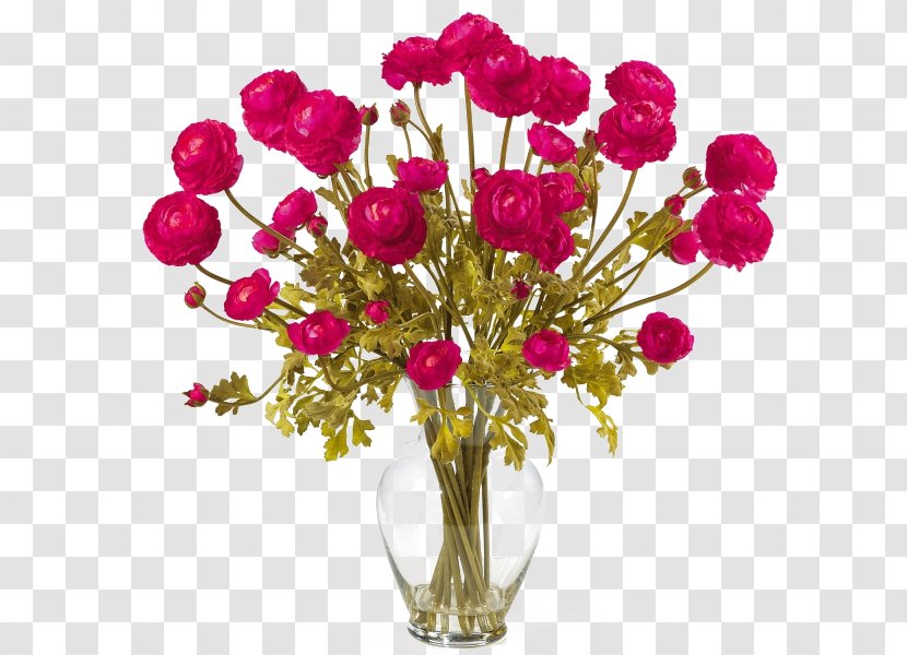 Artificial Flower Vase Floral Design Floristry - Magenta - Of Flowers Transparent PNG