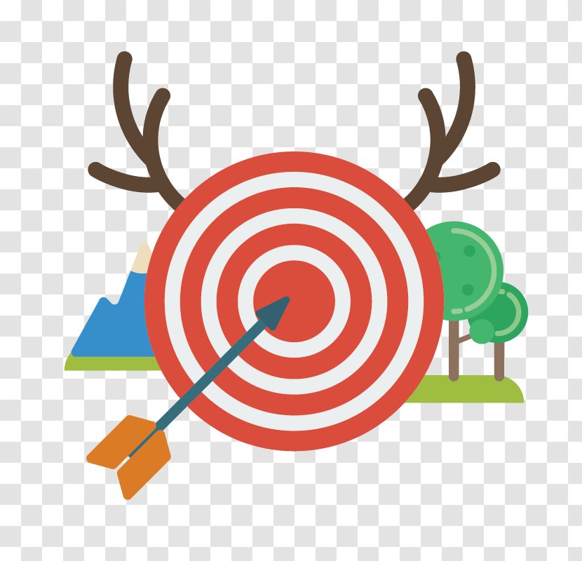 Vector Graphics Clip Art Image - Antler - Bullseye With Dart Transparent PNG